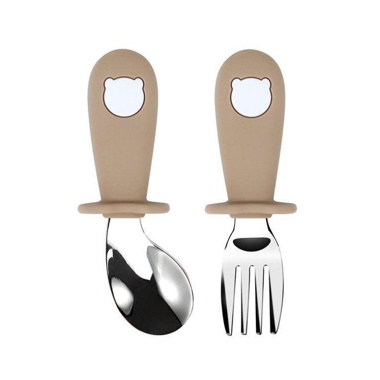 Κουταλάκι και πιρουνάκι για νήπια "Panda curved"