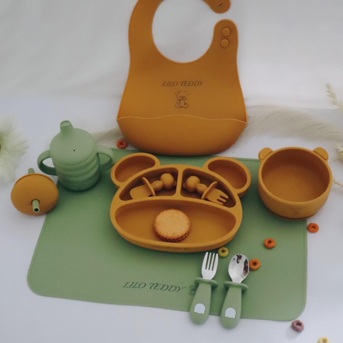 Σετ Φαγητού “Bear” από σιλικόνη με αντιολισθητική βάση (10τμχ)