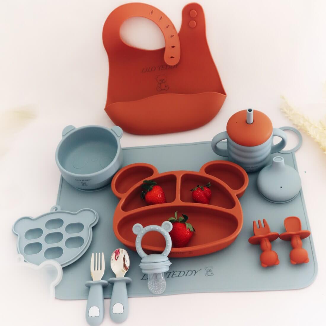 Σετ Φαγητού “Bear” από σιλικόνη και Παγοκύστη - πιπίλα ταΐσματος